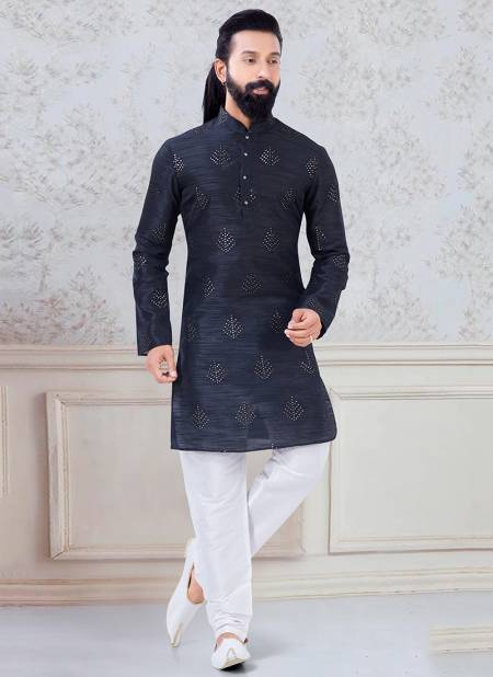 Black Colour Fancy Festive Wear Designer Latest Kurta Pajama Mens Collection Ks 1102